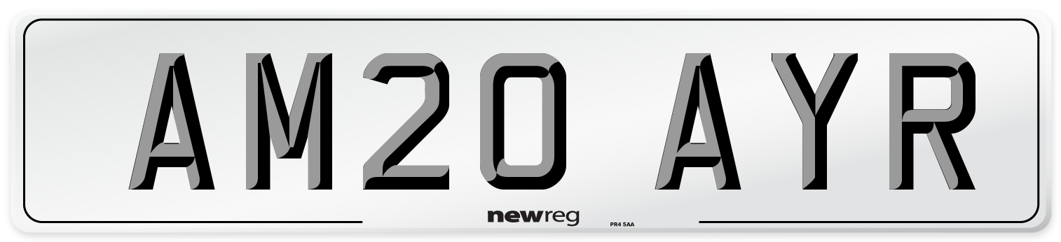 AM20 AYR Number Plate from New Reg